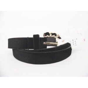 A New Day Women S Woven Chain Buckle Velvet Belt - Black - XXL